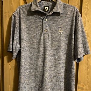 Footjoy Fj Mens Navy Blue And Gray
Heather Short Sleeve Golf Polo